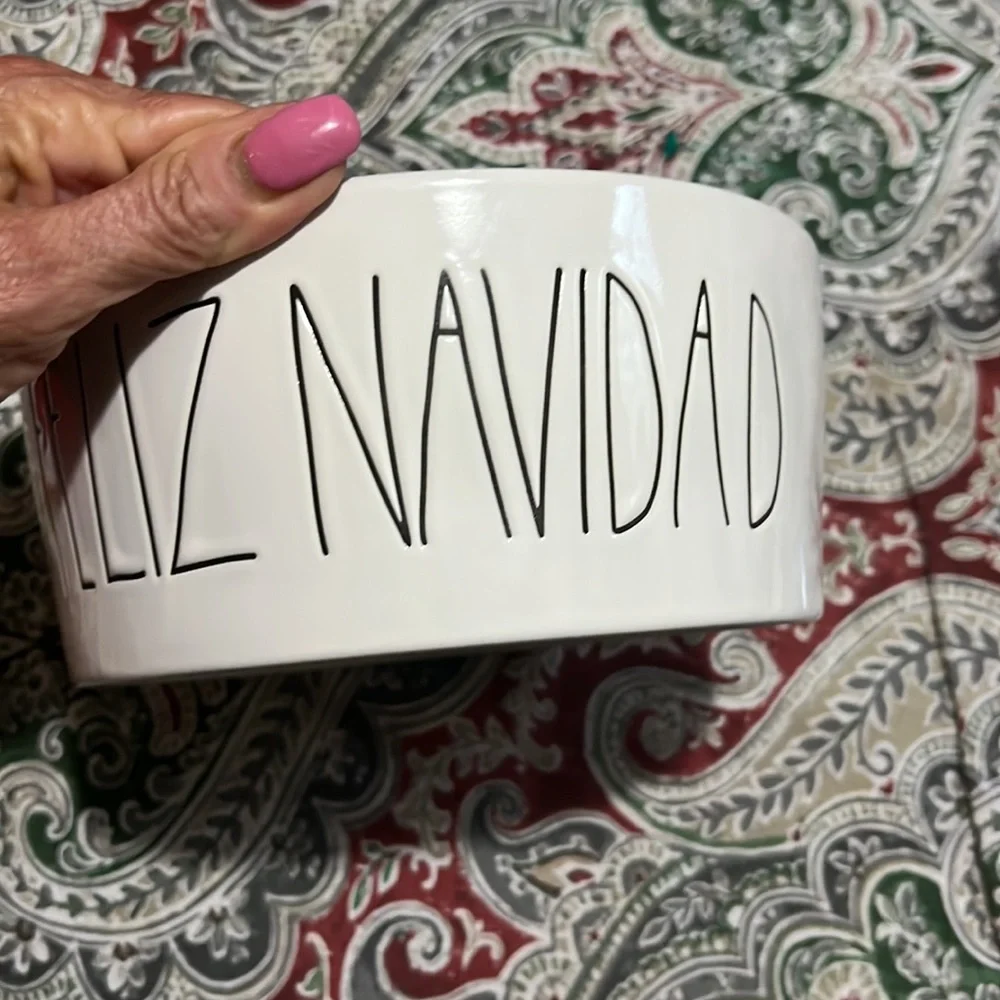 Rae Dunn Holiday dog bowl